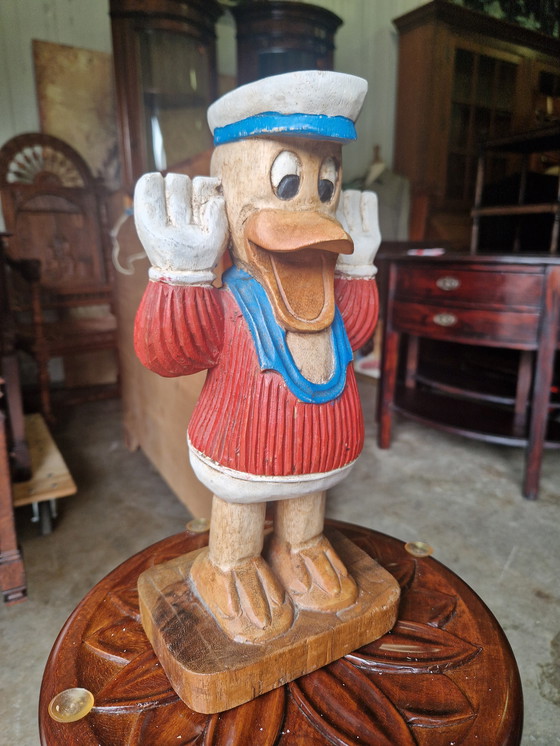 Image 1 of Vintage houten Donald Duck 31x15