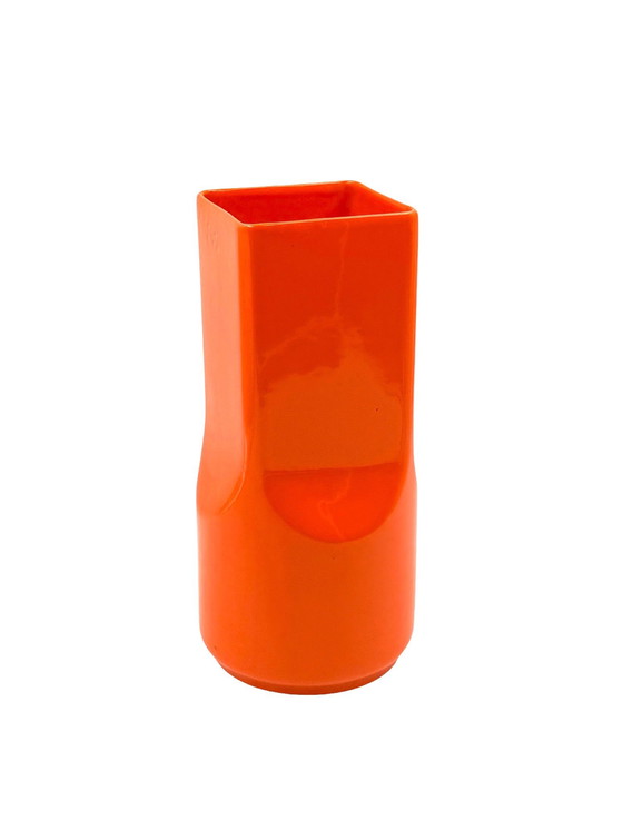 Image 1 of Studio Opi, vase en céramique orange de l'ère spatiale, Gabbianelli Italie vers 1960
