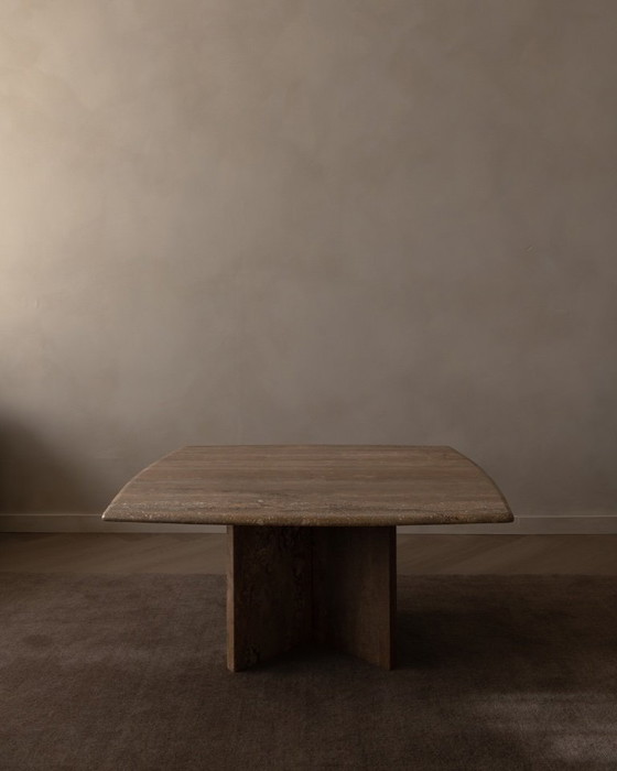 Image 1 of Vintage travertine coffee table · Italian style, 1970s