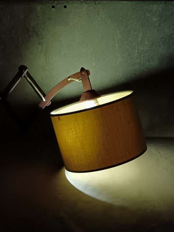 Image 1 of Midcentury modern accordion lamp in solid teak, 1960