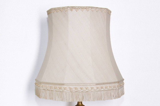 Image 1 of Lampada da tavolo in ottone massiccio con frange 72cm vintage anni '80
