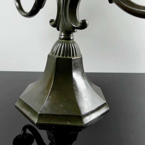 Image 1 of Just Andersen Art Deco kandelaar, discometaal, model 155