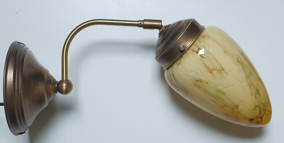 Image 1 of Art-Deco-Wandleuchte aus Opalglas