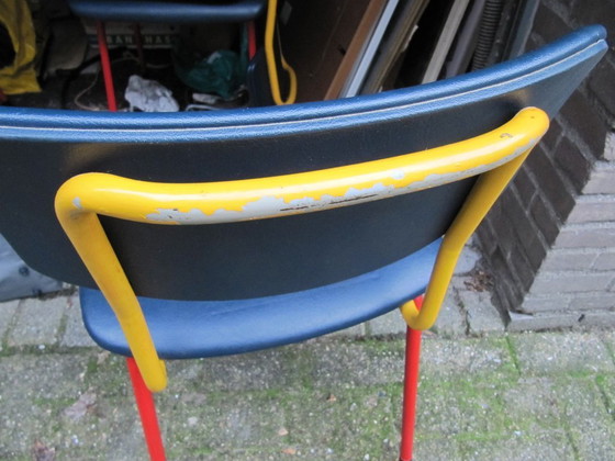 Image 1 of 4x Gispen tube chairs, model 1231, circa 1960s