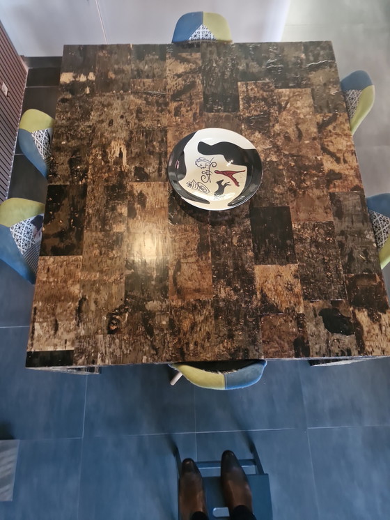 Image 1 of Esstisch mit Birkenrindenintarsien