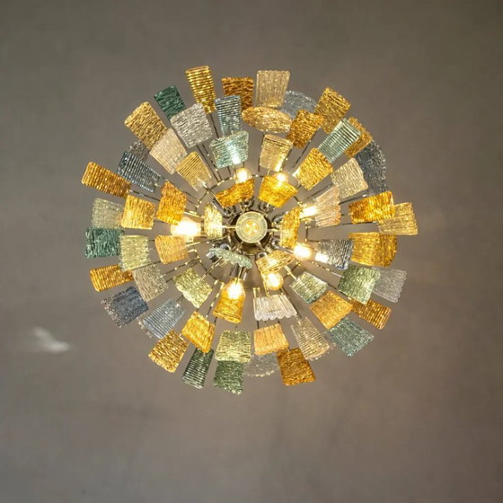 Image 1 of Artistieke kroonluchter van Murano glas met veelkleurige strepen – Simoeng