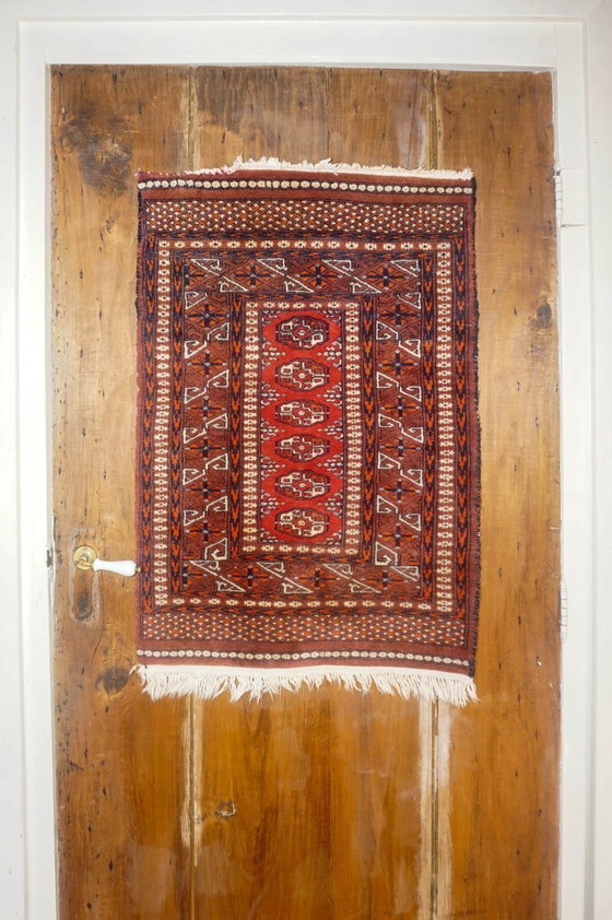 Image 1 of vintage tribal wool rug * afghan baluchi style carpet * geometric nomadic rug * small area rug boho decor