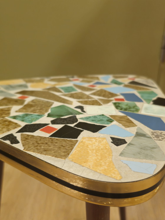 Image 1 of Vintage Mosaic Plant Table Side Table Table