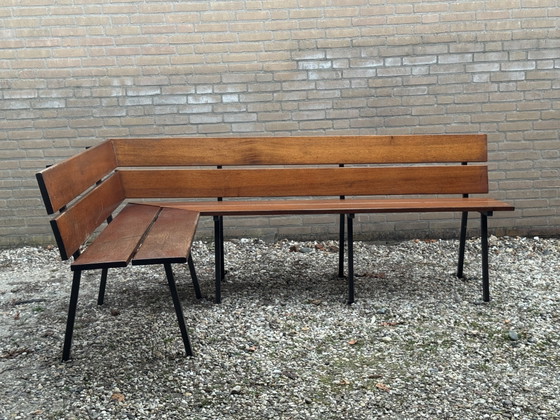 Image 1 of corner sofa for garden or dining table - industrial school style