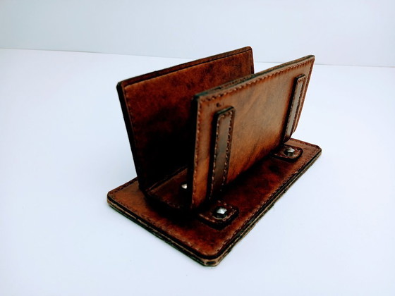 Image 1 of Vintage Leren Brievenhouder Bartelts Rotterdam