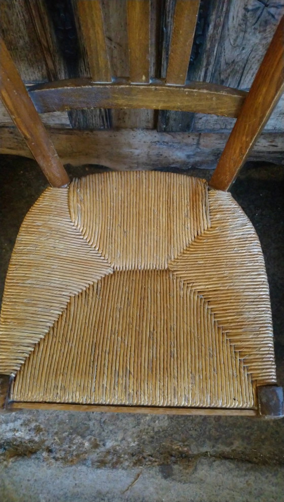 Sedia bassa in frassino e paglia – Sedie da pranzo, Wood, Vintage (photo 3 of 6)