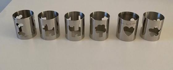 Image 1 of Servilleteros de acero inoxidable Alessi Girotondo - Juego de 6 servilleteros