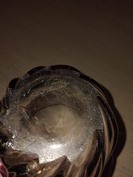 Image 1 of Val Saint Lambert purple crystal vase, 1950s