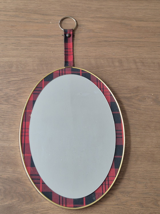 Image 1 of Vintage wabd mirror with checkered edge