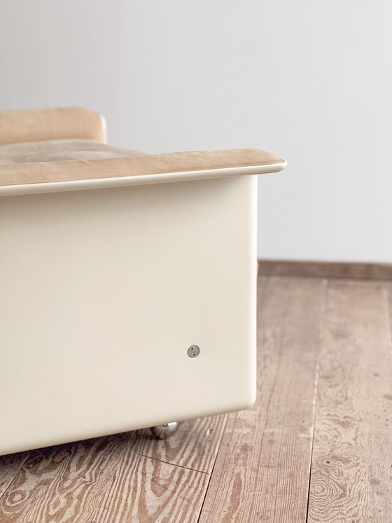 Image 1 of Sedia da salotto moderna di metà secolo in fibra di vetro e pelle scamosciata di Dieter Rams per Vitsoe, Germania, 1960