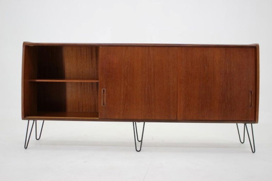 Gerecycled Deens dressoir uit de jaren 60 in mid-century modern stijl, gemaakt van teakhout, op – Glass (photo 5 of 12)