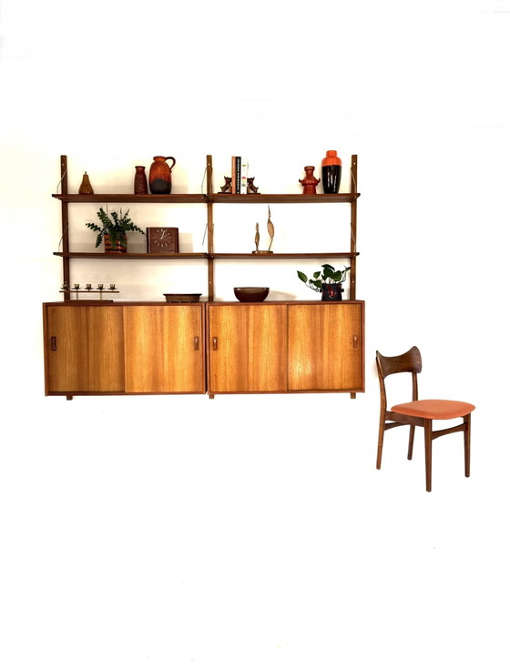 Image 1 of Vintage teakhouten modulair wandsysteem, denemarken ‘60
