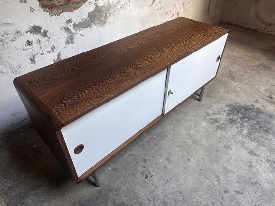 Image 1 of Vintage Pastoe sideboard – wenge & white sliding doors
