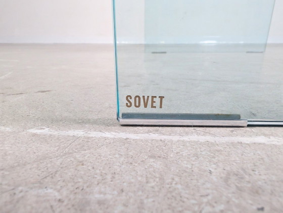 Image 1 of Originele glazen salontafel Sovet Italia Design bijzettafel
