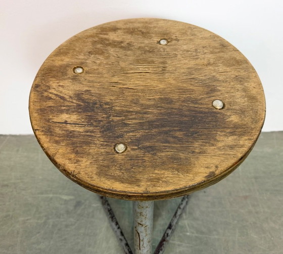 Image 1 of Grey Industrial Workshop Stool, 1960s