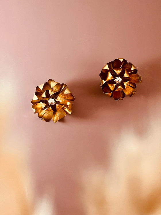 Image 1 of Set of Florentine Hollywood Regency leaf lamps