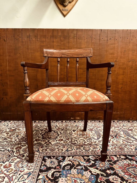 Tavolo da riunione classico inglese con sedie – Set da pranzo, Tessile, Legno (photo 19 of 23)