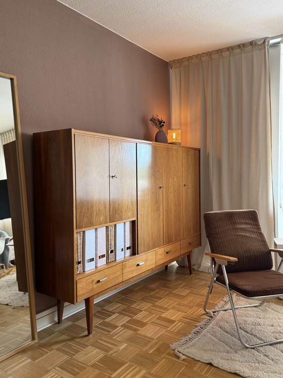 Geweldige Vintage Mid Century Kast – High boards, Metal, Wood (photo 3 of 5)