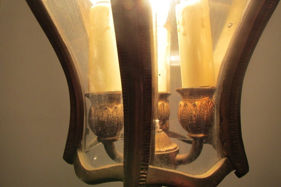 Image 1 of Lanterna d'ingresso in bronzo, 6 lati, 3 luci