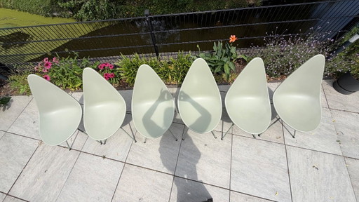 6 originale Fritz Hansen Drop Chairs, Modell 3110