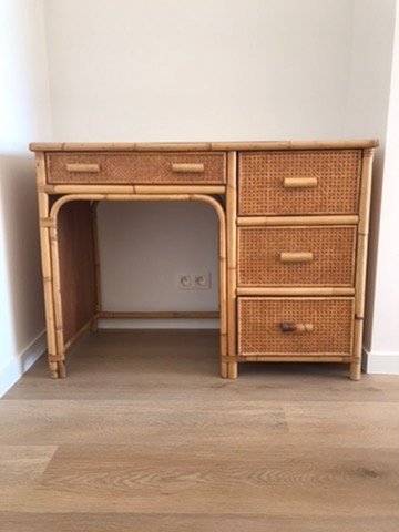 Rattan desk 70's