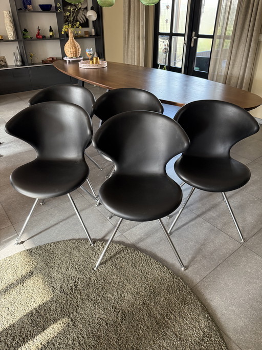 5 sillas de comedor Tonon concept 902.01 en cromo negro
