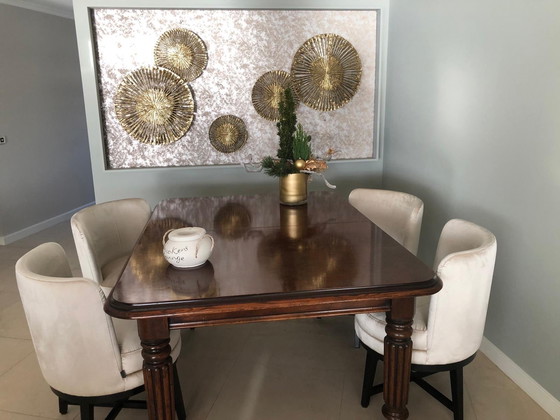 Image 1 of Noten Wortelhouten tafel uitschuifbaar