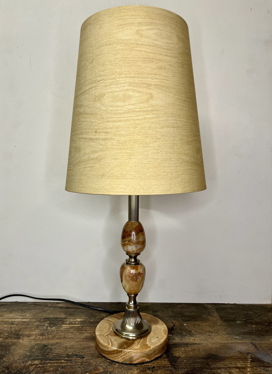 Image 1 of Vintage Mid - Century Marrón Imperial Marble Table Lamp