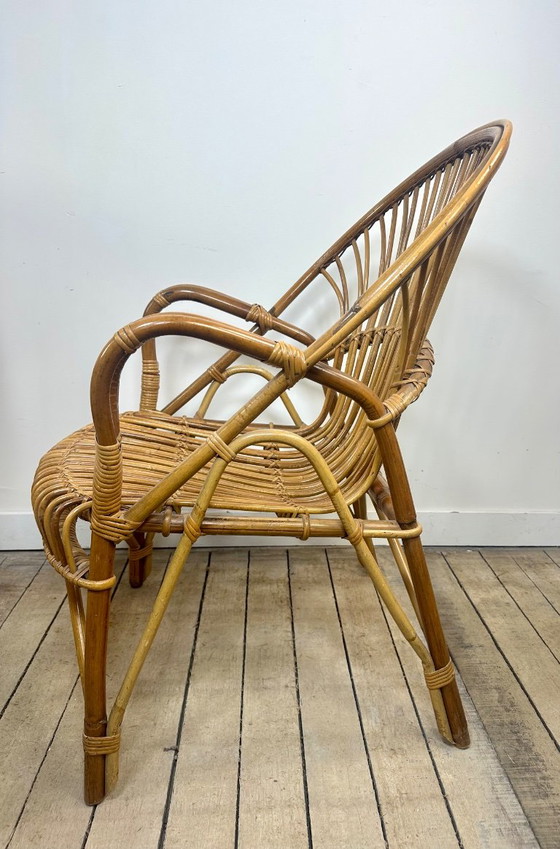Vintage 1960 Rattan and Bamboo Armchairs (Pair) – Side chairs (photo 11 of 13)