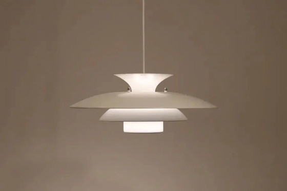 Vintage witte hanglamp in Deens design – Hanglampen, Metal (photo 3 of 3)