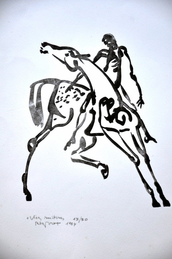 Image 1 of Rik Poot "4 riders" Litho