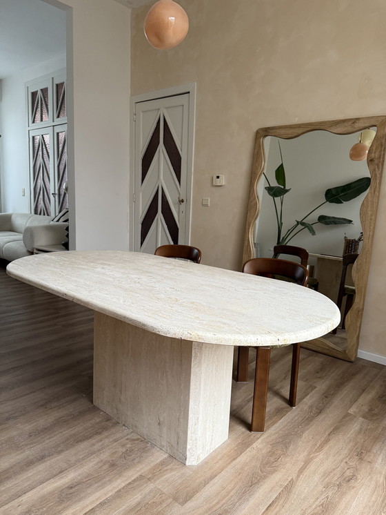 Image 1 of Vintage travertine dining table