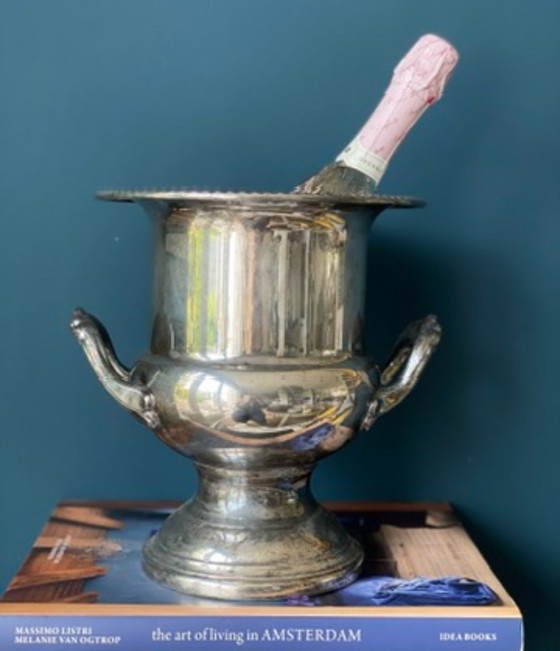 Image 1 of Raffreddatore per champagne francese d'epoca placcato in argento