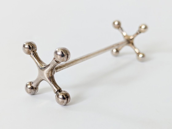 Juego de 4 soportes para cuchillos WMF plateados con forma de Jack, Alemania, década de 1970. (photo 6 of 13)