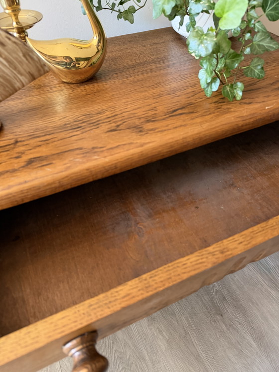 Image 1 of Vintage bijzettafeltje met laatje