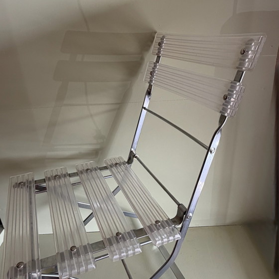 Silla plegable, Sillas plegables, Plástico, Metal, Transparente (foto 4 de 15)