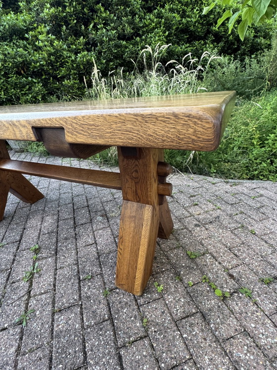 Image 1 of Brutalist oak dining table by De Puydt