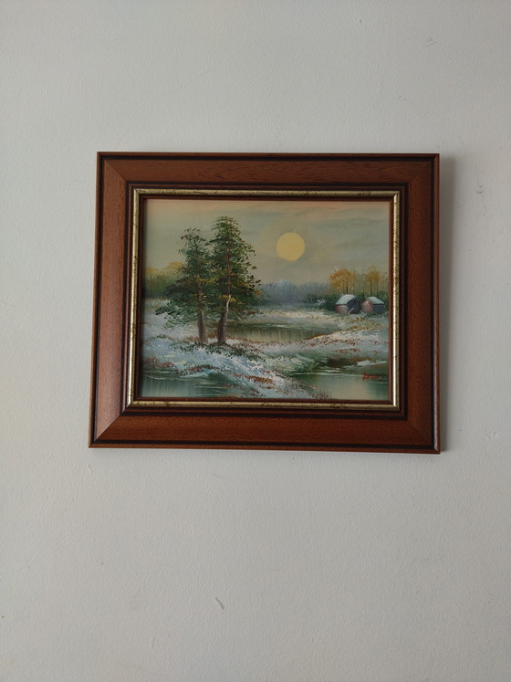 Image 1 of Vintage oil painting on canvas, landscape study