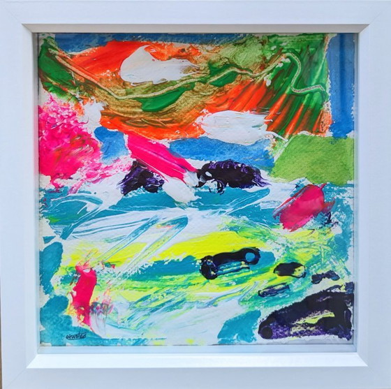 Image 1 of Paesaggio marino di Brisons Cape Cornwall, dipinto originale di Nigel Waters, arte espressionista