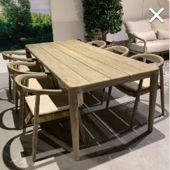 Castle Line Teak Grey garden table with garden chair (set of 8)