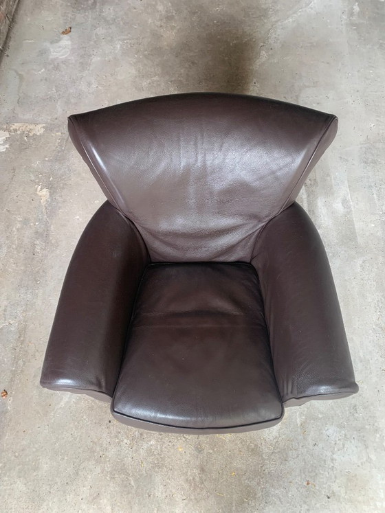 Minotti Sessel mit braunem Leder abnehmbarem Bezug – Leather, Metal (photo 5 of 7)