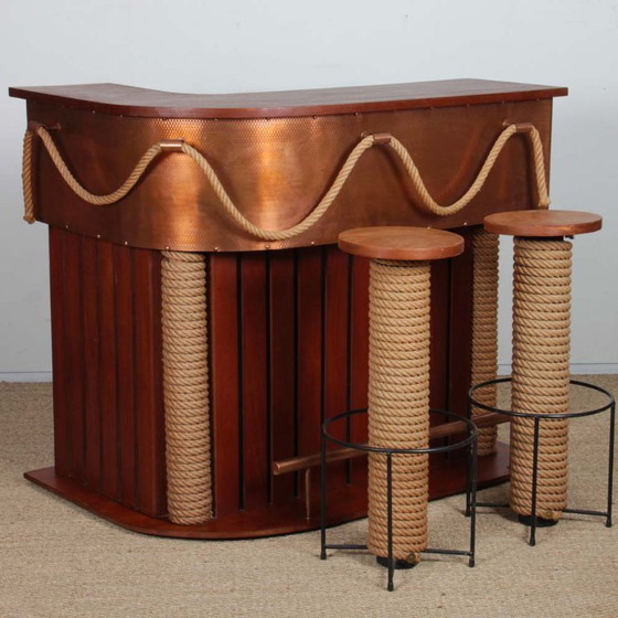 Image 1 of Bar vintage in stile Audoux e Minet degli anni '60