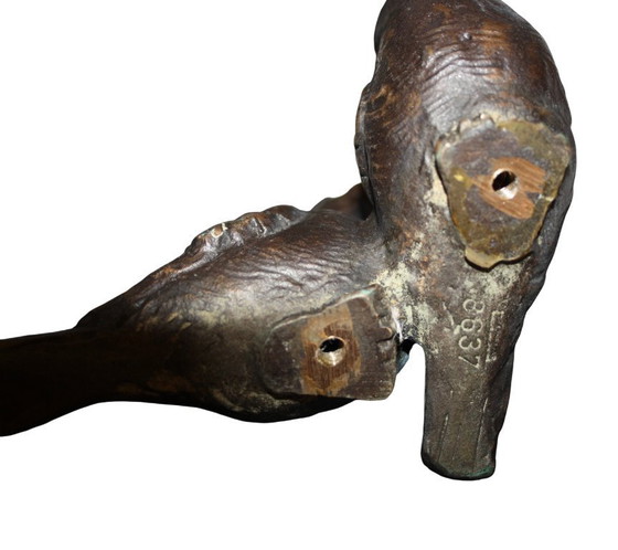 Massive bronze figure of a pair of birds / pair of doves – Decorative Objects (photo 4 of 5)