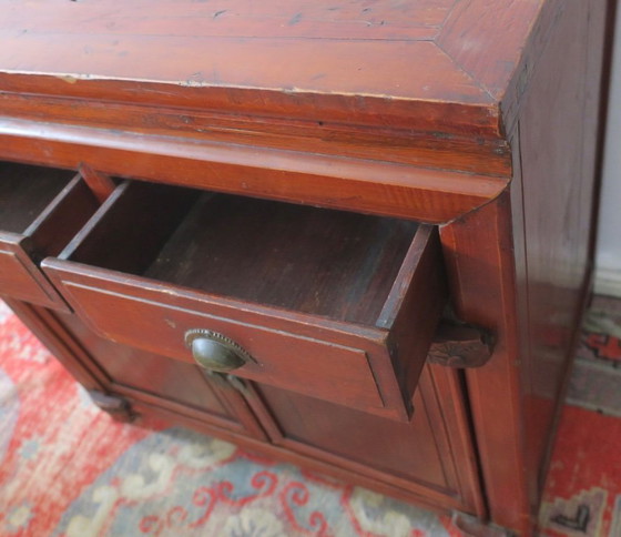 Armoire Ancienne Peinte à 2 Portes avec 2 Tiroirs, 1910 – Vaisseliers, Brass (photo 4 of 7)