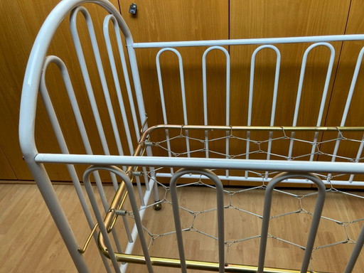 1980s metal barred crib